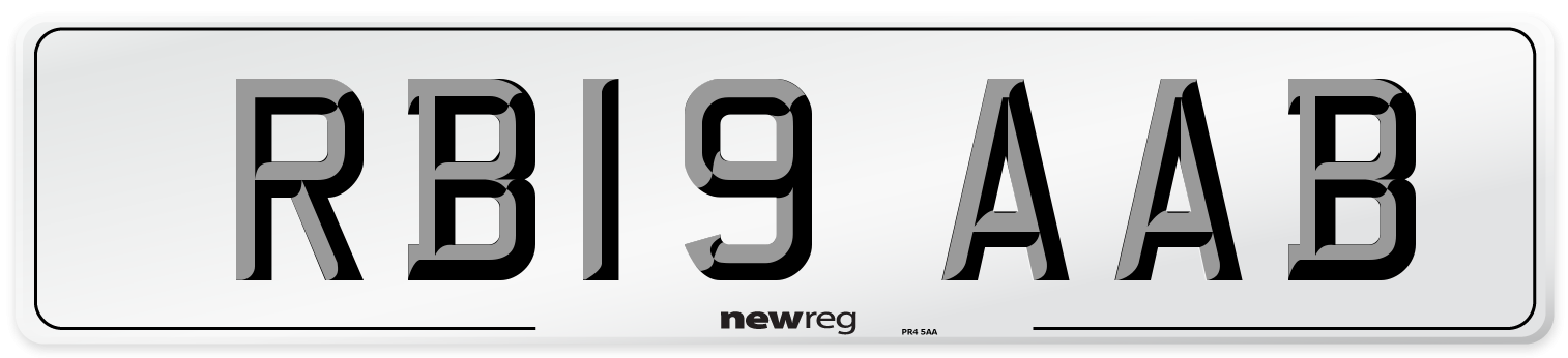 RB19 AAB Number Plate from New Reg